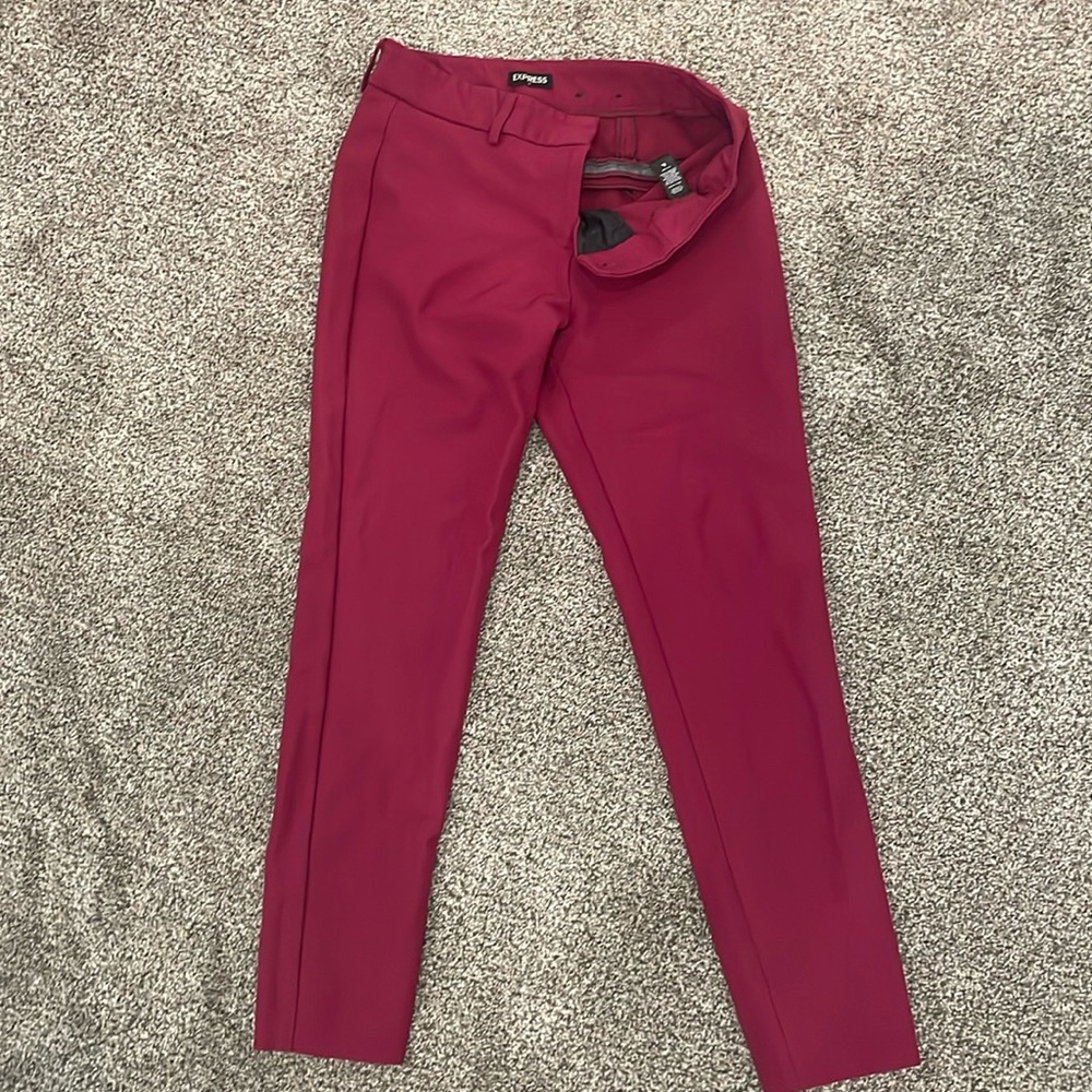 Express Maroon Skinny Dress Pants